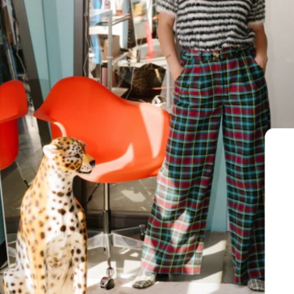 GILF Wide-Leg Trousers in Blue Wine